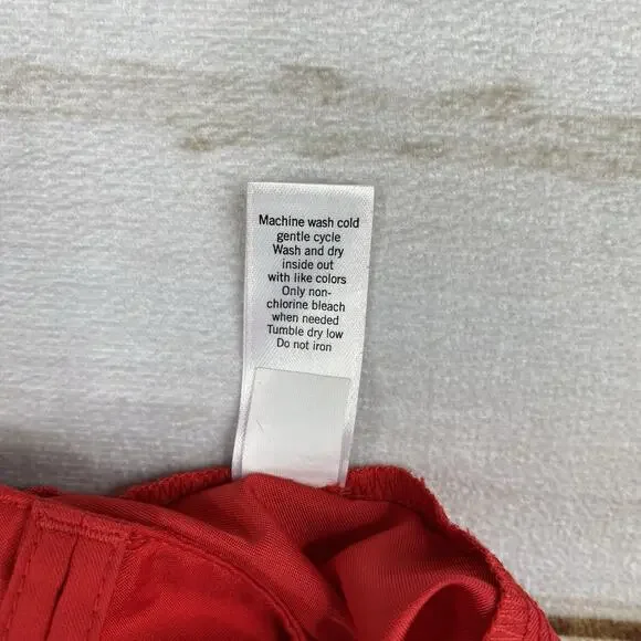 Athleta Shorts Womens 10 Red Coastal Eyelet Floral Embroidered Cut Out - Picture 13 of 13